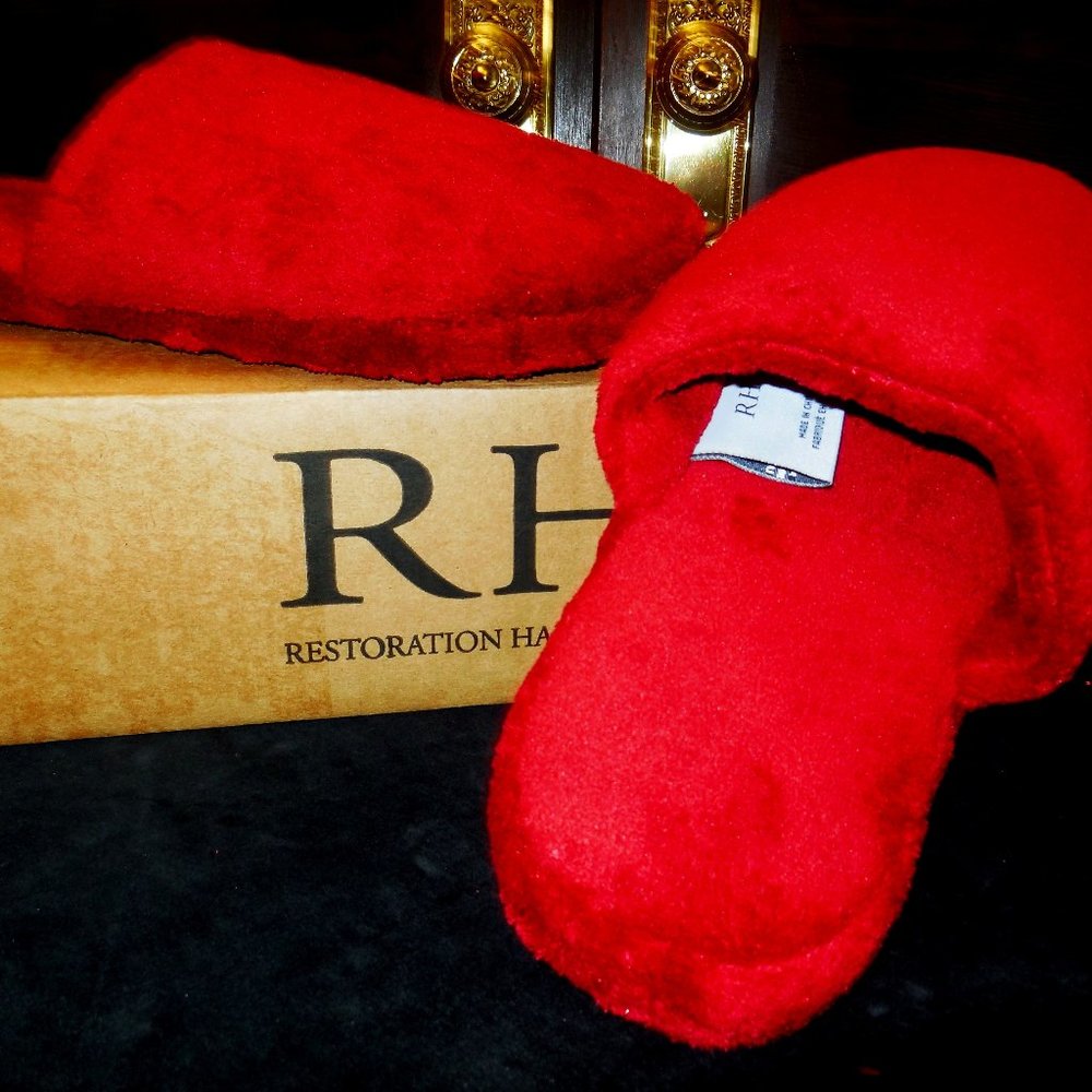 Restoration Hardware Luxury Plush Slippers